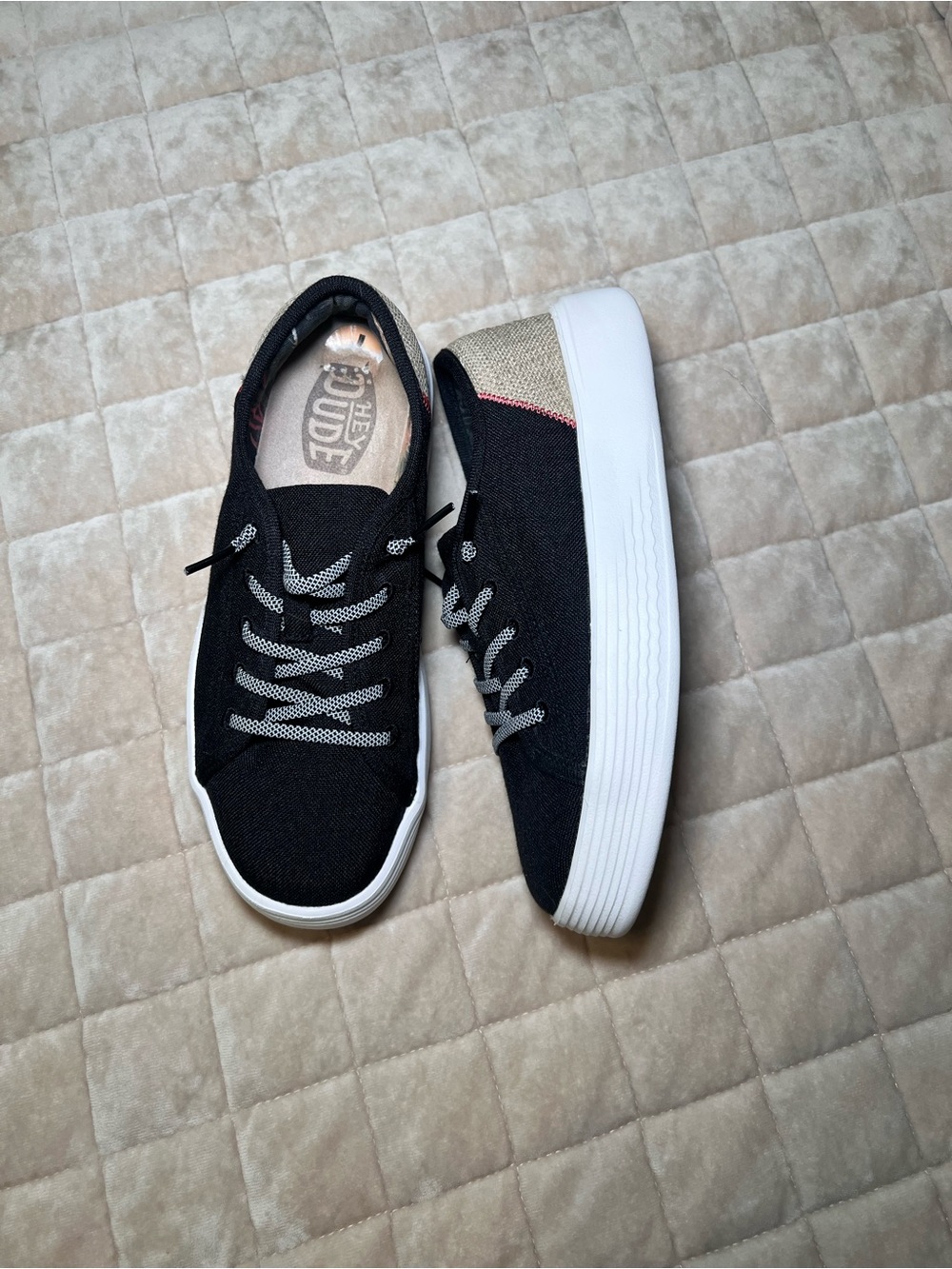 Hey Dude Women's Cody Craft Linen Black Shoes